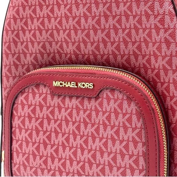 Michael Kors Jaycee Medium Signature Logo Backpack Cherry main image 5